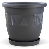 Blumentopf 30 cm Durchmesser mit Untersetzer in Anthrazit Blumentopf 30 cm Durchmesser mit Untersetzer in Anthrazit von PLASTARD