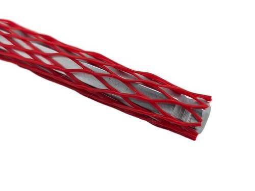 PWS 5m | Netzschlauch Ø4-10 mm | ROT | Ausführung 12 g/m | Verpackungsnetz | Netzschutzschlauch Oberflächenschutznetz | sichere Kantenschutz Verpackung von PLASTIC WORLD SOLUTIONS