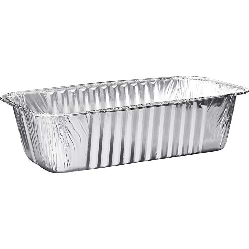 PLASTICPRO Einweg-Kastenform aus Aluminiumfolie, für Mahlzeiten, perfekt zum Backen von Kuchen, Brot, Hackbraten, Lasagne, 2,3 kg, 31 x 16,25 x 8,9 cm, 10 Stück von PLASTICPRO