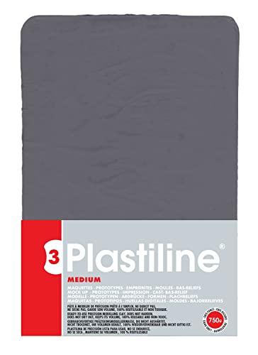 Jacques Herbin 7755T - Plastiline, 750g, Härte medium, ideal zum Modellieren, 100% wiederverwendbar, Grau Jacques Herbin 7755T - Plastiline, 750g, Härte medium, ideal zum Modellieren, 100% wiederverwendbar, Grau von PLASTILINE