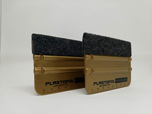 2er Set PLASTOFOL© Filzrakel, Folienrakel, Rakel mit Filzkante & Verkleberakel zur schonenden Verklebung von Folie auf Fliesen, Fenster, Auto, Möbel & Wandtattoo etc. // Premium Filz Made IN Germany von PLASTOFOL PROFESSIONAL
