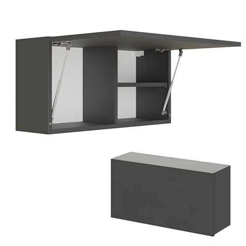 PLATAN ROOM Badschrank 60 cm 80 cm 120 cm Badezimmerschrank Hängeschrank Badezimmermöbel Klappbarer Schrank für Bad Wandschrank (Anthrazite, 80 x 40 x 25) von PLATAN ROOM