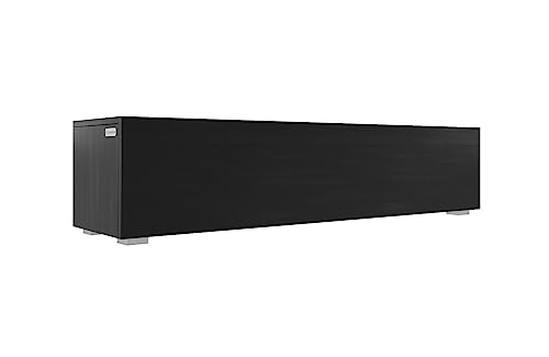 PLATAN ROOM Fernsehschrank TV-Lowboard 105-140-160-210-280 Board Schwarz Matt TV-Unterteil Hängend Oder Stehend (Schwarz Matt/Schwarz Matt, 140 x 30 x 32) von PLATAN ROOM