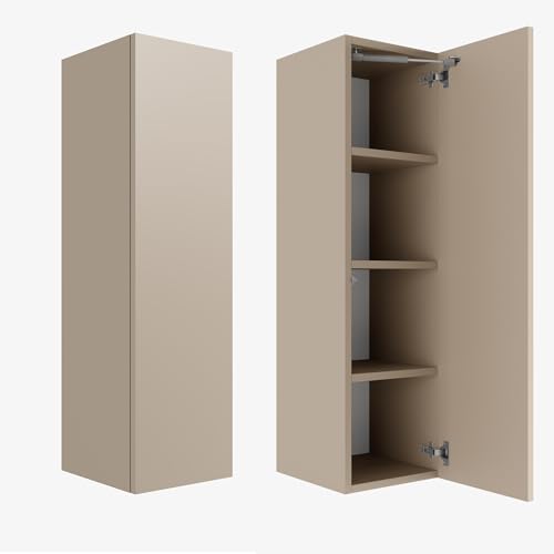 PLATAN ROOM Hängeschrank 105/160 cm hoch Badschrank Badezimmerschrank Hochschrank in Matt oder Hochglanz (Champagner, 105 x 30 x 32) von PLATAN ROOM