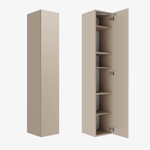 PLATAN ROOM Hängeschrank 105/160 cm hoch Badschrank Badezimmerschrank Hochschrank in Matt oder Hochglanz (Champagner, 160 x 30 x 32) von PLATAN ROOM