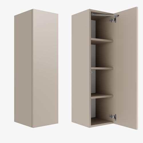 PLATAN ROOM Hängeschrank 105/160 cm hoch Badschrank Badezimmerschrank Hochschrank in Matt oder Hochglanz (Kaschmir, 105 x 30 x 32) von PLATAN ROOM