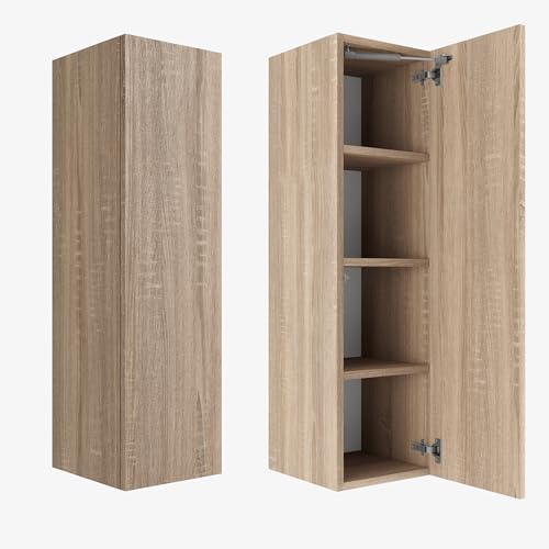 PLATAN ROOM Hängeschrank 105/160 cm hoch Badschrank Badezimmerschrank Hochschrank in Matt oder Hochglanz (Sonoma Eiche, 105 x 30 x 32) von PLATAN ROOM