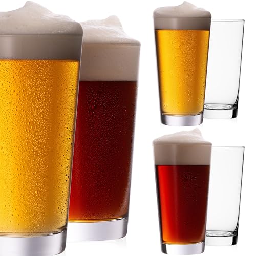 PLATINUX Biergläser Set 500ml (max 600ml) 6-Teilig Altbiergläser aus Glas Altbierbecher 0,5L Craftbeer Spülmaschinenfest von PLATINUX