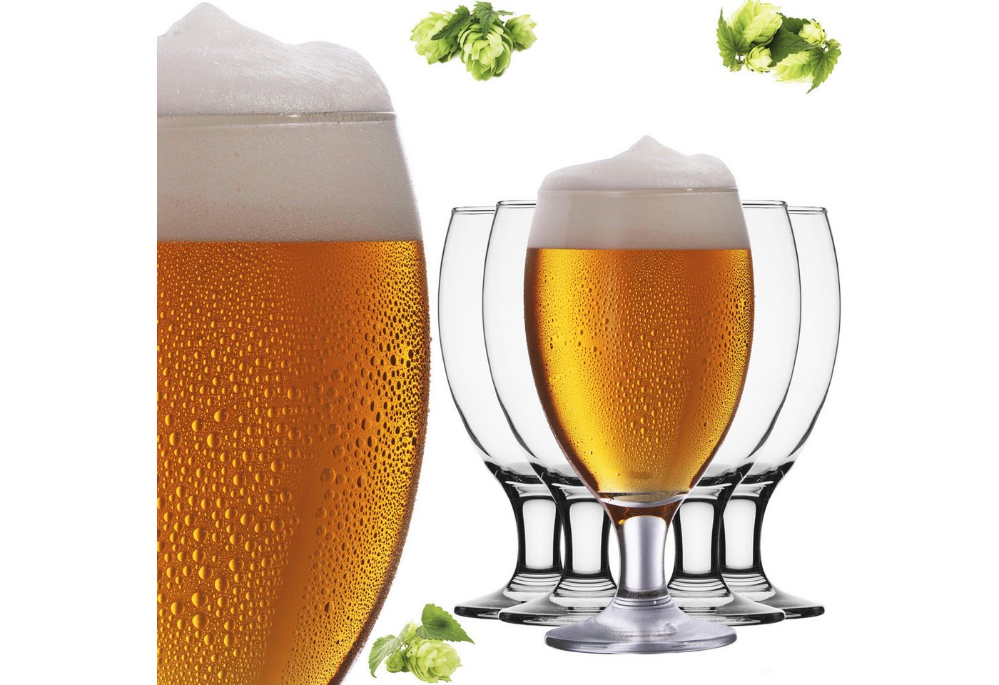 PLATINUX Bierglas Biertulpen, Glas, Biergläser 500ml (max.610ml) Bierkrüge Bierschwenker Pilsgläser von PLATINUX