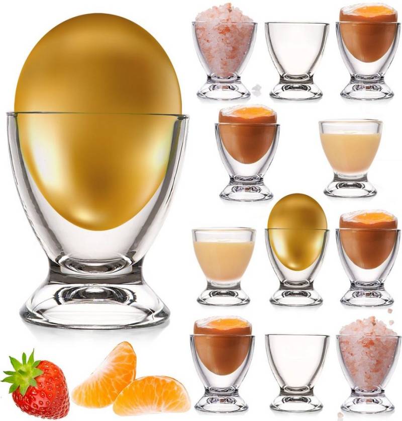 PLATINUX Eierbecher Eierbecher, (12 Stück), Set 12-Teilig Eierständer Eierhalter Frühstück Brunch Egg-Cup 35ml von PLATINUX