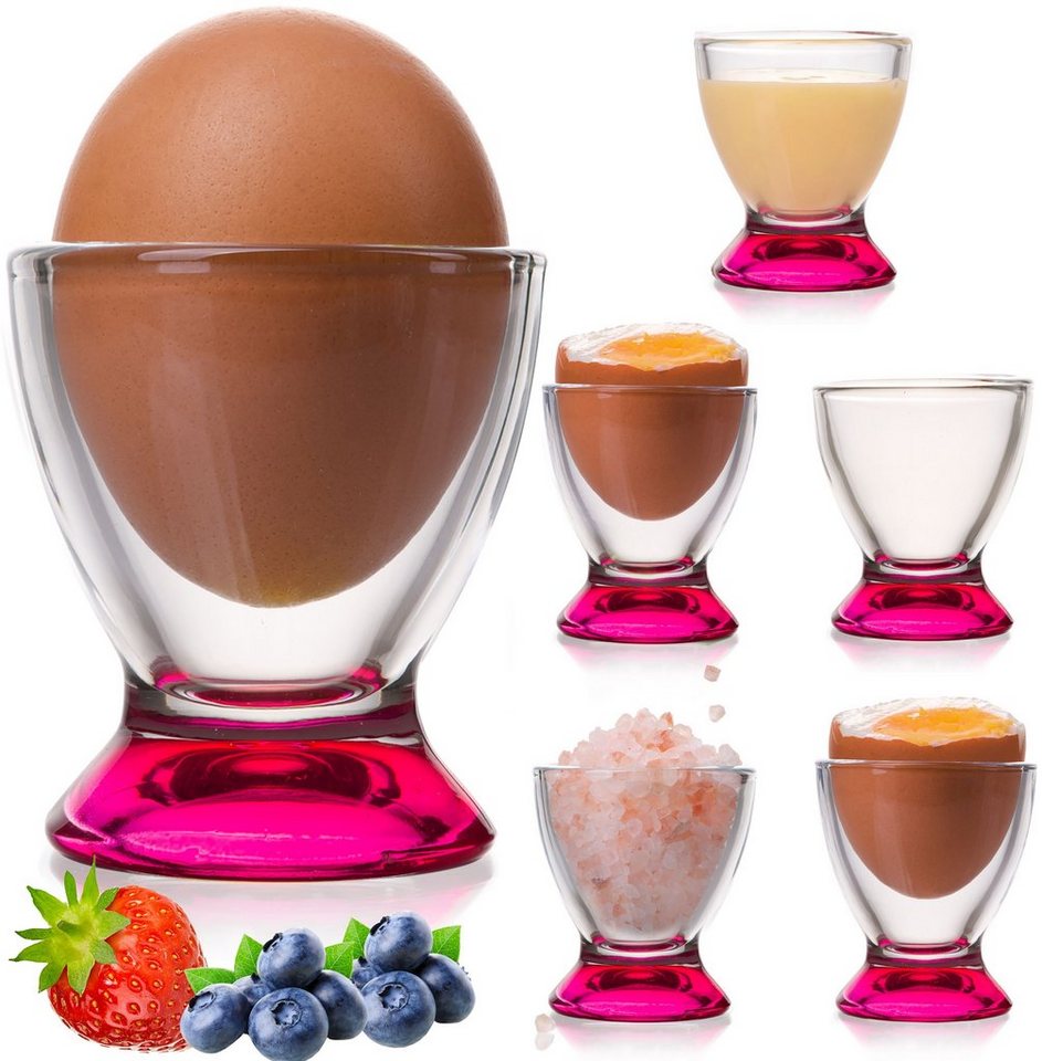 PLATINUX Eierbecher Rosa Eierbecher, (6 Stück), Eierständer Eierhalter Frühstück Egg-Cup Brunch Geschirrset von PLATINUX