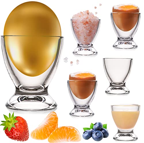 PLATINUX Eierbecher Set aus Glas 6 Teilig Eierständer Eierhalter Frühstück Brunch Egg-Cup 35ml von PLATINUX