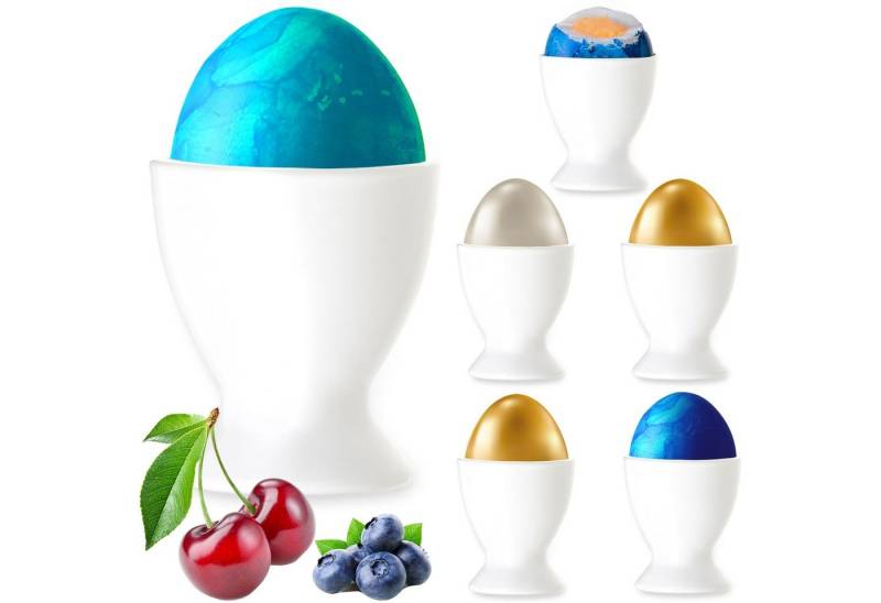 PLATINUX Eierbecher Weiße Eierbecher, (6 Stück), Eierständer Eierhalter Frühstück Brunch Egg-Cup 35ml Likörgläser von PLATINUX