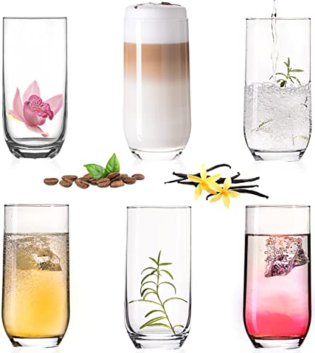 PLATINUX Elegante Trinkgläser aus Glas 360ml (max. 440ml) Set 6 Teilig Wassergläser Saftgläser Longdrinkgläser Trinkglas von PLATINUX