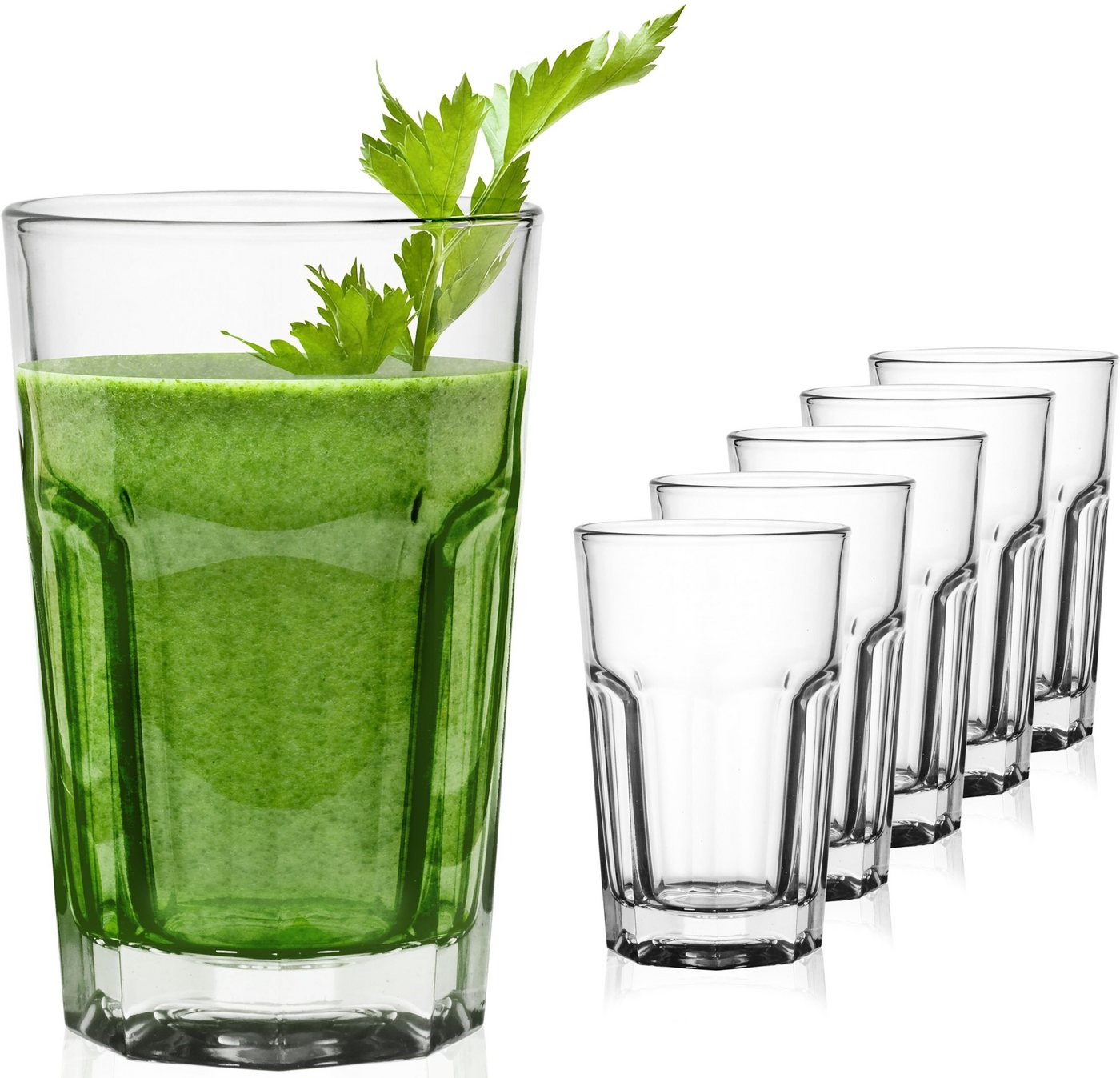 PLATINUX Glas Allzweck-Trinkgläser, Glas, 230ml (max.280ml) Spülmaschinenfest stapelbar Wassergläser Saftglas von PLATINUX