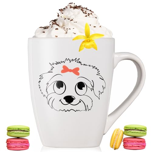 PLATINUX Kaffeetasse mit Griff 250ml Tasse mit Hunde Motiv 'Susi' Teetasse Kaffeebecher Teebecher aus Keramik von PLATINUX