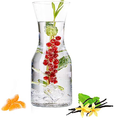 PLATINUX Karaffe 1,1 Liter aus Glas Wasserkaraffe Wasserkrug Glaskanne Getränkekaraffe Kanne von PLATINUX