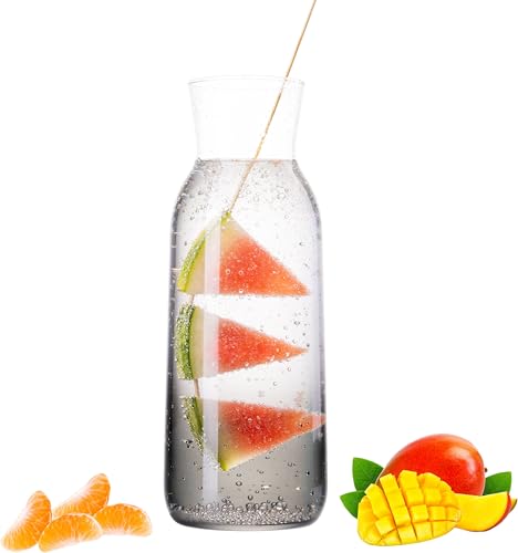 PLATINUX Karaffe aus Glas 1L (max. 1130ml) Schwarzem Ombré Effekt Wasserkaraffe Wasserkrug Glaskanne Getränkekaraffe von PLATINUX