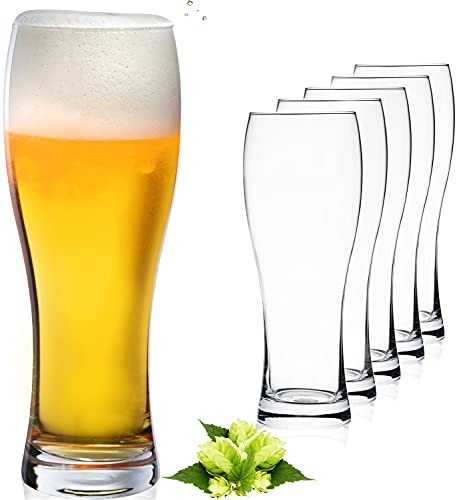 PLATINUX Klassische Biergläser 500ml (max. 660ml) Set 6-Teilig aus Glas Weizengläser hohes Bierglas Bierkrug 0,5L von PLATINUX