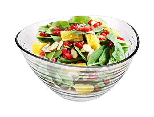 PLATINUX Salatschüssel Obstschale Dreieckschale 2L Glasschale Servierschüssel groß xxl bowl Dessertschüssel von PLATINUX