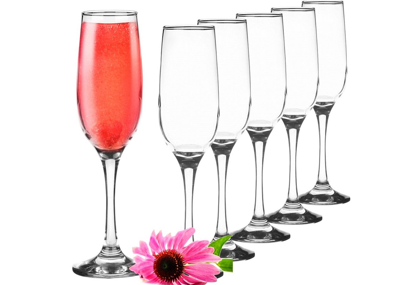 PLATINUX Sektglas Stabile Sektgläser 160ml, Glas, Champagnergläser (max. 210ml) Prosecco Gläser Sektkelche Sektglas von PLATINUX