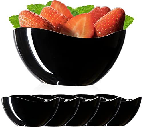 PLATINUX Snackschüssel Glasschälchen Müslischüssel Set 6x schwarz aus Glas für Chips, Eis, Salat, Dessert, Snacks bowl von PLATINUX