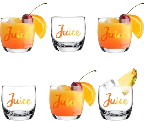 PLATINUX Trinkgläser mit Juice-Print 260ml (max.310ml) Set 6-Teilig aus Glas Wassergläser Saftgläser Getränkeglas von PLATINUX