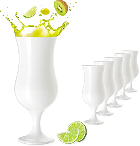 PLATINUX Weiße Cocktailgläser Set 6 Stück 400ml (max. 470ml) Longdrinkgläser Partygläser Milkshakeglas Bargläser Glas von PLATINUX