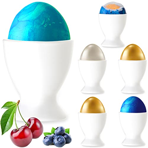 PLATINUX Weiße Eierbecher aus Glas Set 6-Teilig Eierständer Eierhalter Frühstück Brunch Egg-Cup 35ml Likörgläser von PLATINUX