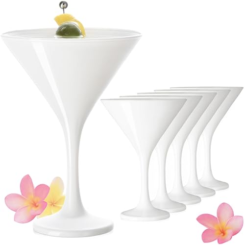 PLATINUX Weiße Martini Gläser 150ml Set 6-Teilig aus Glas Cocktailgläser Bargläser Martini Glas Cocktailspitz von PLATINUX