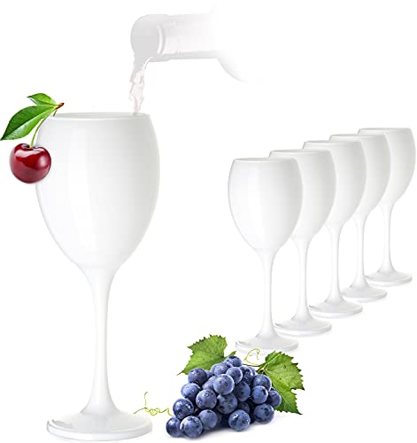 PLATINUX Weiße Weingläser Set 6 Teilig 320ml aus Glas massiv Getränkeglas Weißweingläser Rotweingläser Trinkglas von PLATINUX