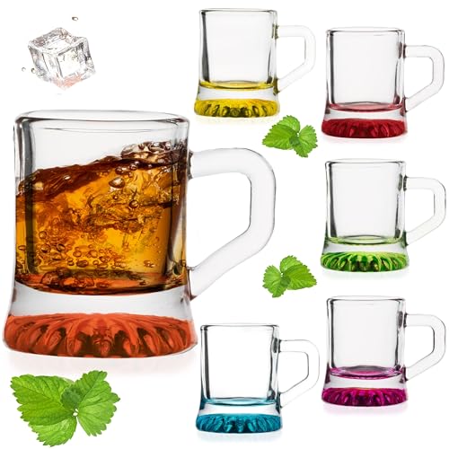 PLATINUX Shotgläser mit Henkel Set 2cl 6 Teilig Schnapskrug Partygläser aus Glas Schnapsgläser Mini Bierkrug Pinnchen Liquorgläser PLATINUX Shotgläser mit Henkel Set 2cl 6 Teilig Schnapskrug Partygläser aus Glas Schnapsgläser Mini Bierkrug Pinnchen Liquorgläser von PLATINUX