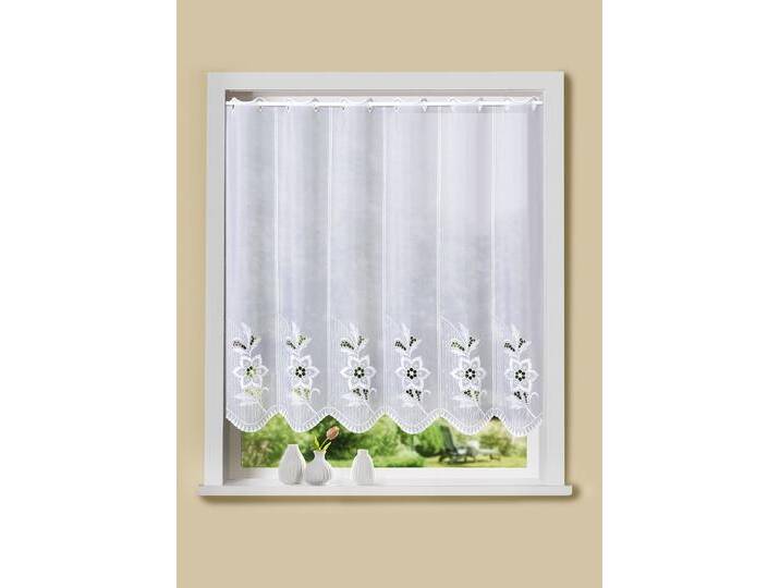 Kurzstore mit echter Plauener Stickerei, Größe 882 (90x128 cm), Weiss von PLAUENER-STICKEREI