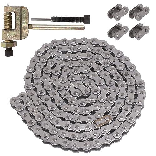 PLAXNS 35 Rollenkette, 140 Glieder + Kettenbrecher, passend für Coleman CT200U CC100x Baja Doodle Bug Blitz Dirt Bug Racer Motor Sports Predator 212cc Go Kart Cart Motovox Go Kart Mini Bike (mit von PLAXNS
