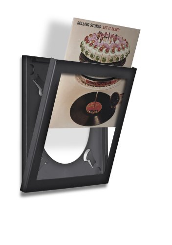 PLAY AND DISPLAY Art Vinyl Schallplattenrahmen, für Single-Vinyl oder 1 bis 3 LPs/Doppel-LP Klapphülle | 38 × 38 cm Schwarzer Flip-Rahmen mit UV-Schutz und kratzfestem Acryl, einfache Wandmontage von PLAY AND DISPLAY