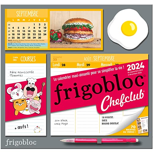 Frigobloc Hebdomadaire 2024 Chefclub (de sept. 2023 à déc. 2024): Le calendrier maxi-aimanté pour se simplifier la vie ! Avec un critérium von PLAY BAC