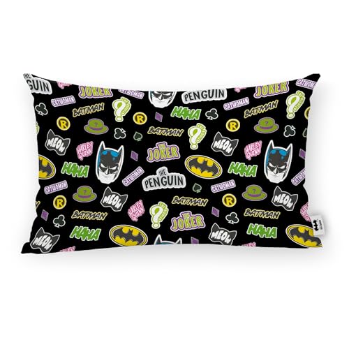 BELUM | Kissenbezug Batman | Kissenbezug Half Panama 100% Bio-Baumwolle | Kissenbezug mit unsichtbarem Reißverschluss | Größe: 30 x 50 cm von BL BELUM