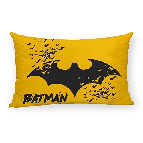 BELUM | Kissenbezug Batman | Kissenbezug Half Panama 100% Bio-Baumwolle | Kissenbezug mit unsichtbarem Reißverschluss | Größe: 30 x 50 cm von BL BELUM