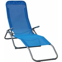 Deckchair Beachbett in Stahl und Textilene mit Mayo -Armlehnen - RoyalBlue - RoyalBlue von PLAYANESS