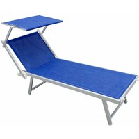 Playaness - Aluminiumstrandklappbett mit Orsay -Dach - RoyalBlue - RoyalBlue von PLAYANESS