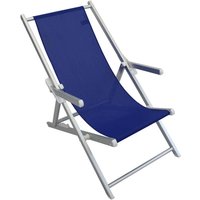 Playaness - Lido Aluminium und Textilene Beach Deck Stuhl mit verstellbaren Armlehnen in 3 Ketchpositionen - Blue - Blue von PLAYANESS