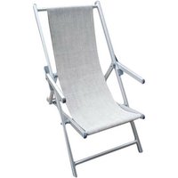Playaness - Lido Aluminium und Textilene Beach Deck Stuhl mit verstellbaren Armlehnen in 3 Ketchpositionen - Grey - Grey von PLAYANESS