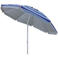 Runder Strandschirm 2 Meter mit Aluminiumpol und blauen Streifen Polyester Tuch von PLAYANESS
