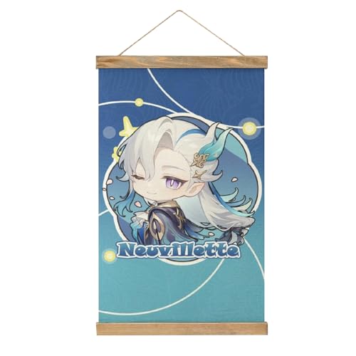 PLAYDOM Genshin Impact Neuvillette Rollen-Leinwand Rollendes Malerei Kunst Poster Dekoration Kunst Wandbild (D) von PLAYDOM