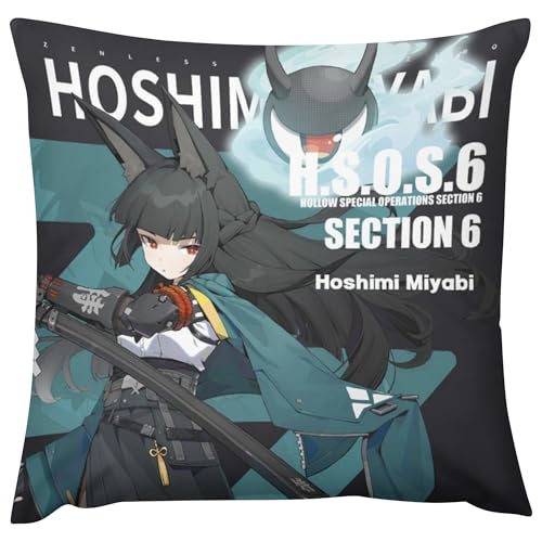 PLAYDOM Zenless Zone Zero Billy Kid VonLycaon Nicole Demara Billy Kid,18 * 18 Zoll- Wurf Kissen Dekor für Home Sofa Bettwäsche (Hoshimi Miyabi) von PLAYDOM