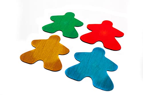 Becher Untersetzer - Meeples - Blau, Gelb, Grün, Rot - 4 Stück von PLAYMATS
