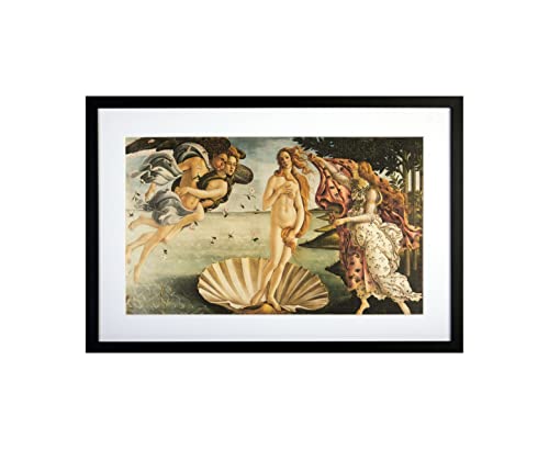 PLAYMATS Sandro Botticelli - Die Geburt der Venus - Gemälde auf Leinwand mit Passepartout 60x40 cm von PLAYMATS