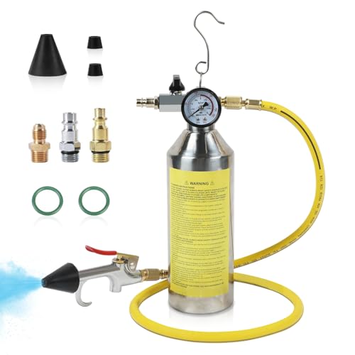 PLAYOCCAR AC Flush Kit Auto Air Conditioner Home Air Conditioning Flush Kit mit 220PSI Manometer&Düsenhaken 3.5ft Schlauchverbinder für Auto-Klimaschlauch, Kraftstoffleitung, Kondensator, Verdampfer von PLAYOCCAR