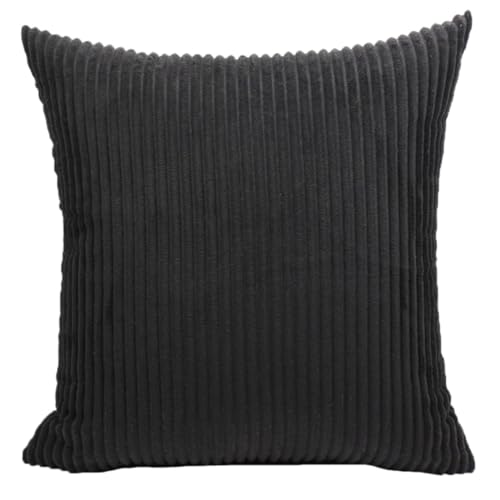 1 Pc Corduroy Fabric Cushion Cover 90 * 90cm Decorative Pillow Case-60x100cm,Black von PLBSE