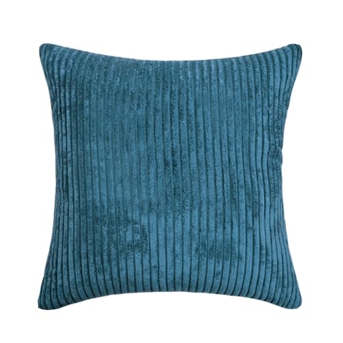 1 Pc Large Cushion Cover Supersoft Corduroy Pillow Case Nordic Striped Decorative Pillow Cover-Denim Blue,80 x 80 cm von PLBSE